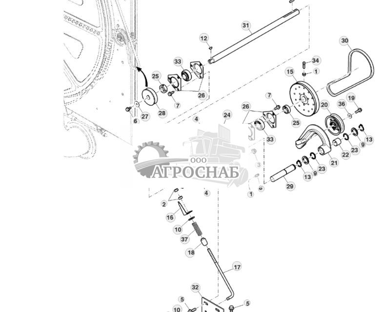 Рычаги промежуточного вала вращающегося решета - ST822265 1165.jpg